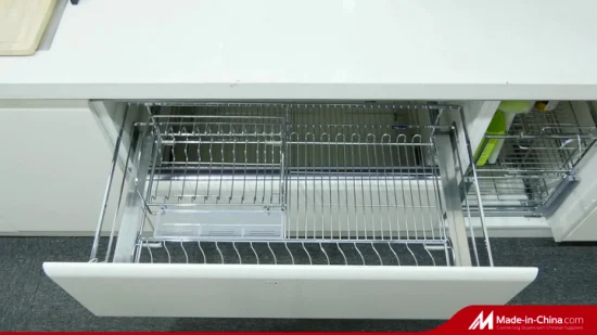 Wellmax Cabinet with Chrome Wire Kitchenware Space Organizer Drawer Flat Bowl Basket Storage Kitchen Dish Rack Accessories