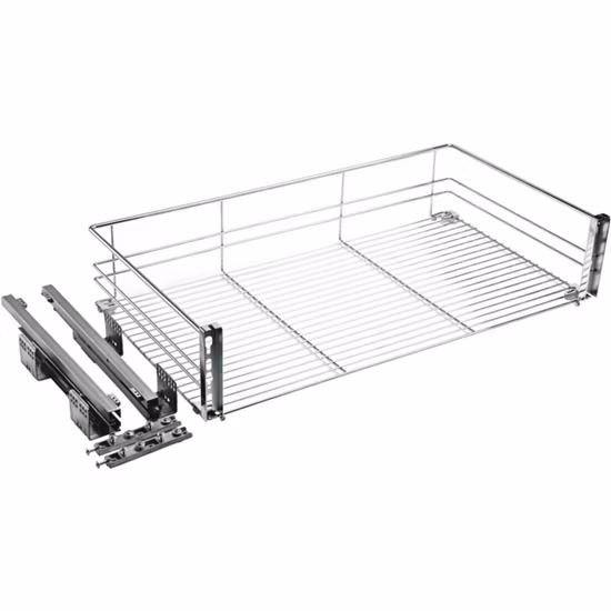 Wellmax Cabinet with Chrome Wire Kitchenware Space Organizer Drawer Flat Bowl Basket Storage Kitchen Dish Rack Accessories