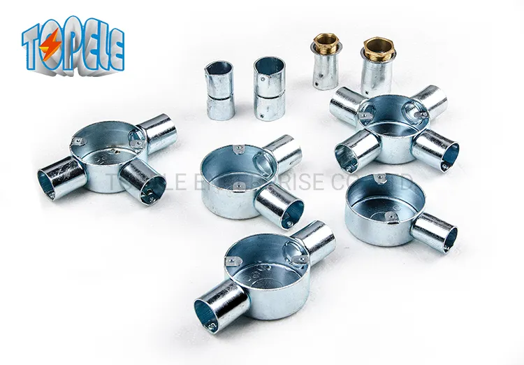 Tee 3 Way 20mm /25mm / 32mm BS Electrical Conduit Galvanized Steel Circular Junction Box